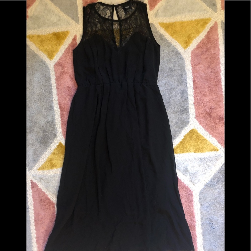 ASOS black lace sweetheart maternity dress keyhole